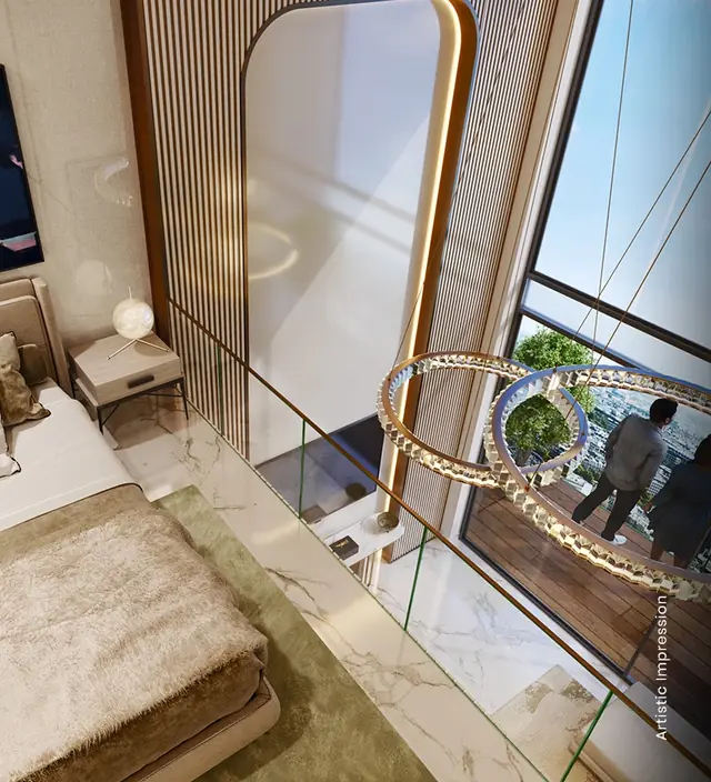 M3M 57th Suites – mezzanine bedroom (artist's impression)