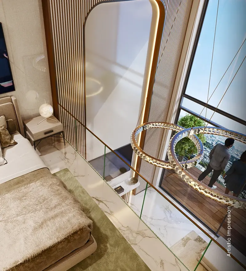 M3M 57th Suites – mezzanine bedroom (artist's impression)