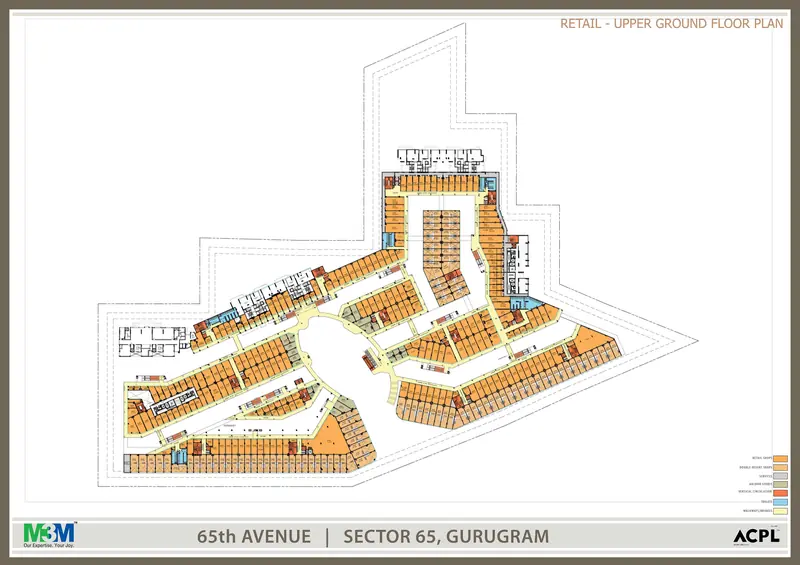 Upper Ground Floor – retail plan floor plan, M3M 65th Avenue