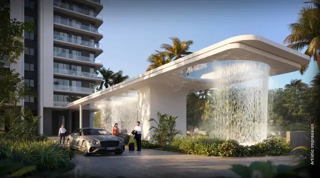 M3M Altitude – arrival drop-off with water feature (artist's impression)