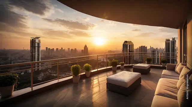 M3M Altitude – wrap-around deck with city views (artist's impression)