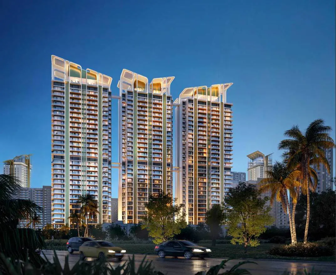 M3M Altitude – the three towers at dusk (artist's impression)