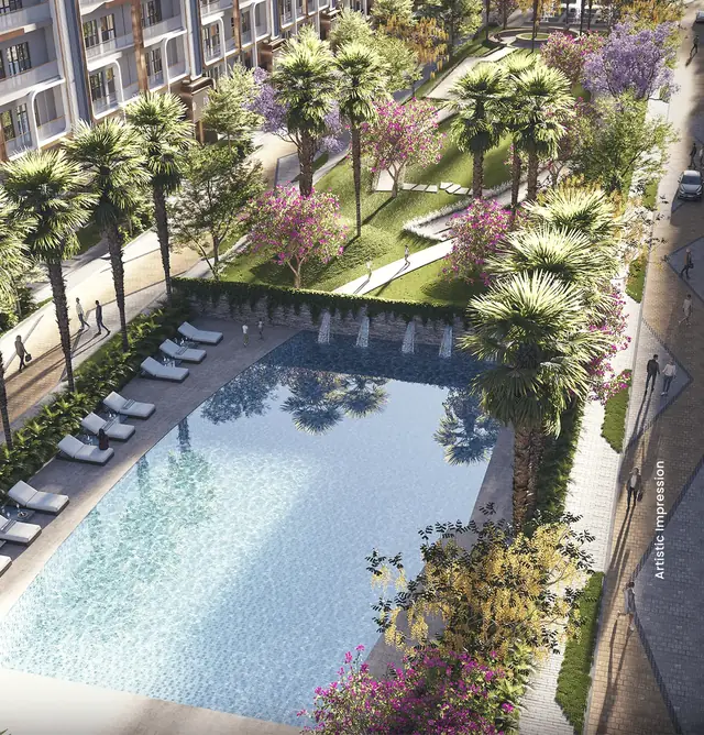 M3M Antalya Hills – swimming pool set within landscaped greens (artist's impression)