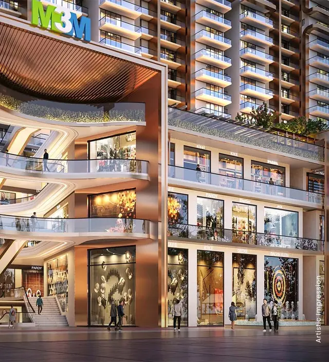 M3M Capital Walk – double-height showroom frontage (artist's impression)