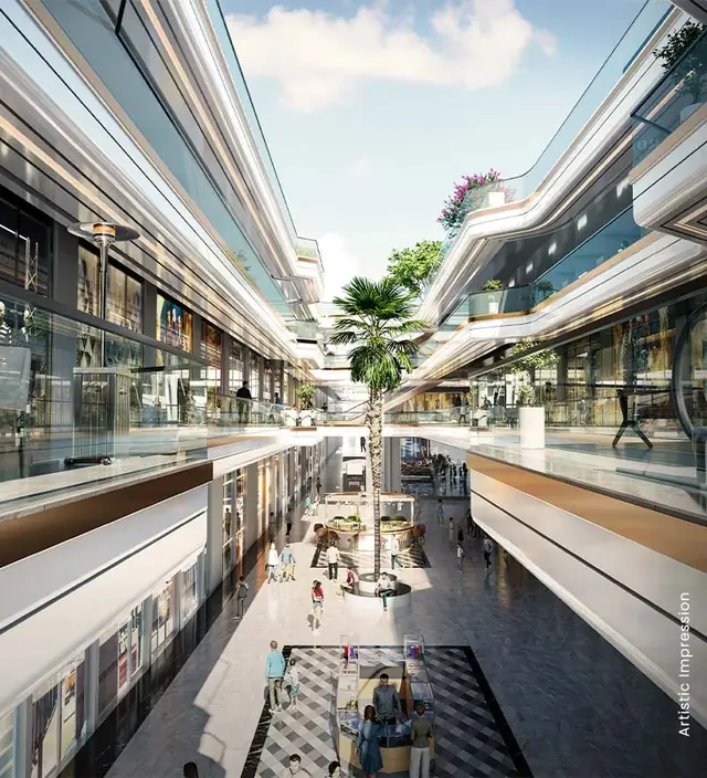 M3M Capital Walk – open retail promenade between shop levels (artist's impression)