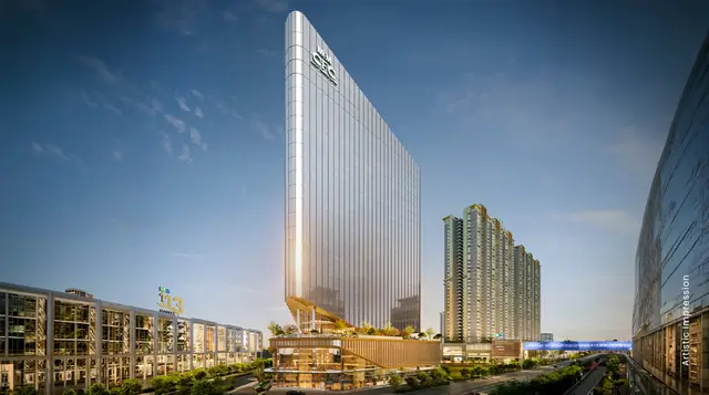 M3M CFC – tower and retail frontage along the expressway (artist's impression)