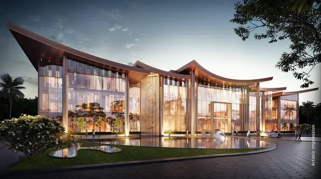 M3M City of Dreams – signature clubhouse at dusk (artist's impression)