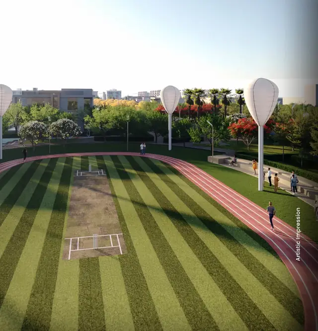 M3M City of Dreams – mini stadium with running track (artist's impression)