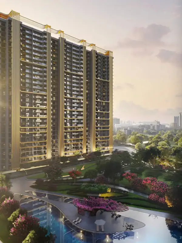 M3M Crown – tower and landscaped greens (artist's impression)