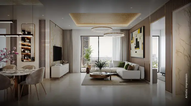 M3M Crown – living and dining area (artist's impression)