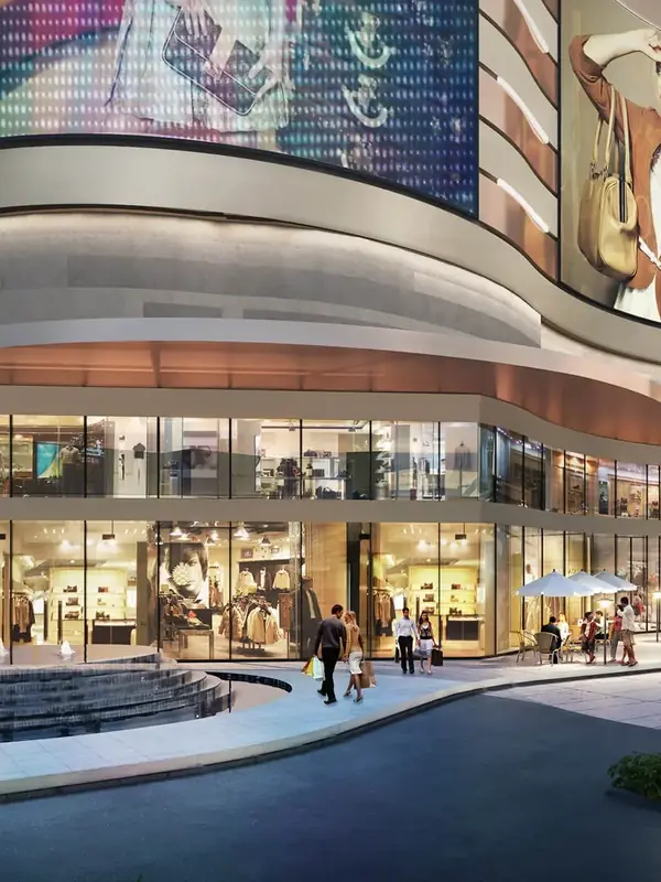 M3M Cullinan Avenue, double-height shopfronts and LED media facade (artist's impression)