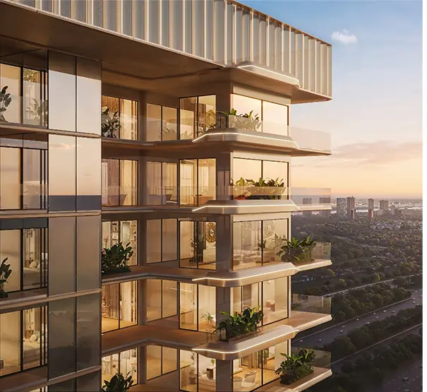 M3M Residences by Elie Saab – wrap-around balconies, one residence to a core (artist's impression)
