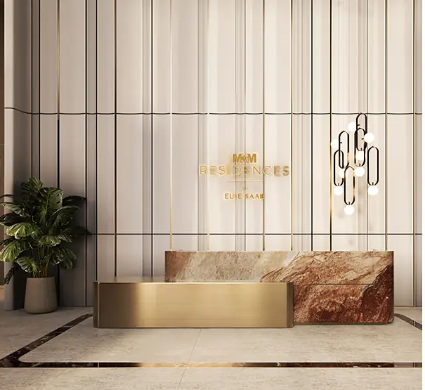 M3M Residences by Elie Saab – concierge desk in the lobby (artist's impression)