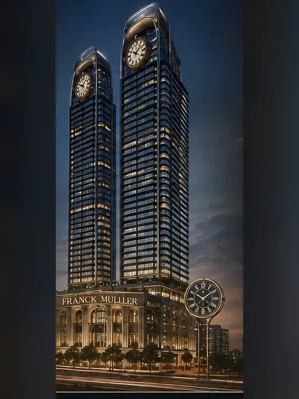 M3M Franck Muller Residences, Sector 43 Gurgaon: concept image of the twin towers with clock-face crowns (not an official render)