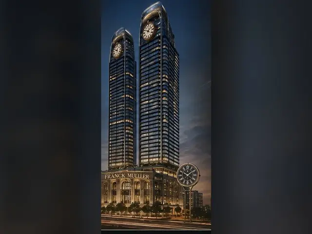 M3M Franck Muller Residences, Sector 43 Gurgaon: concept image of the twin towers with clock-face crowns (not an official render)