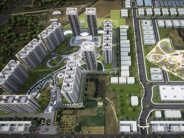 M3M GIC Manesar – aerial master plan view with towers and green spaces (artist's impression)