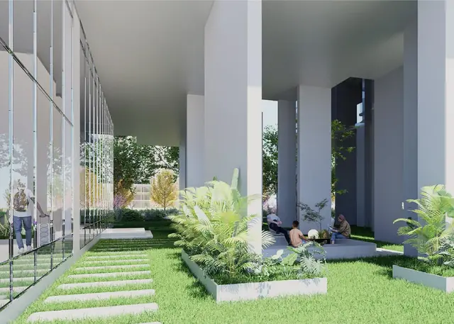 GIC residences – landscaped stilt-level garden (artist's impression)