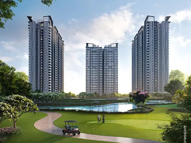 M3M Golf Hills – towers overlooking the golf greens (artist's impression)