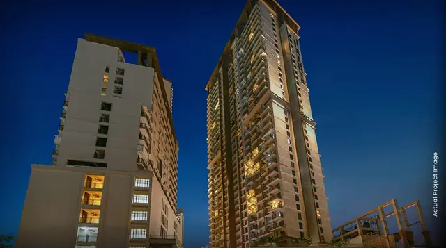 M3M Heights – towers at night (actual photograph)