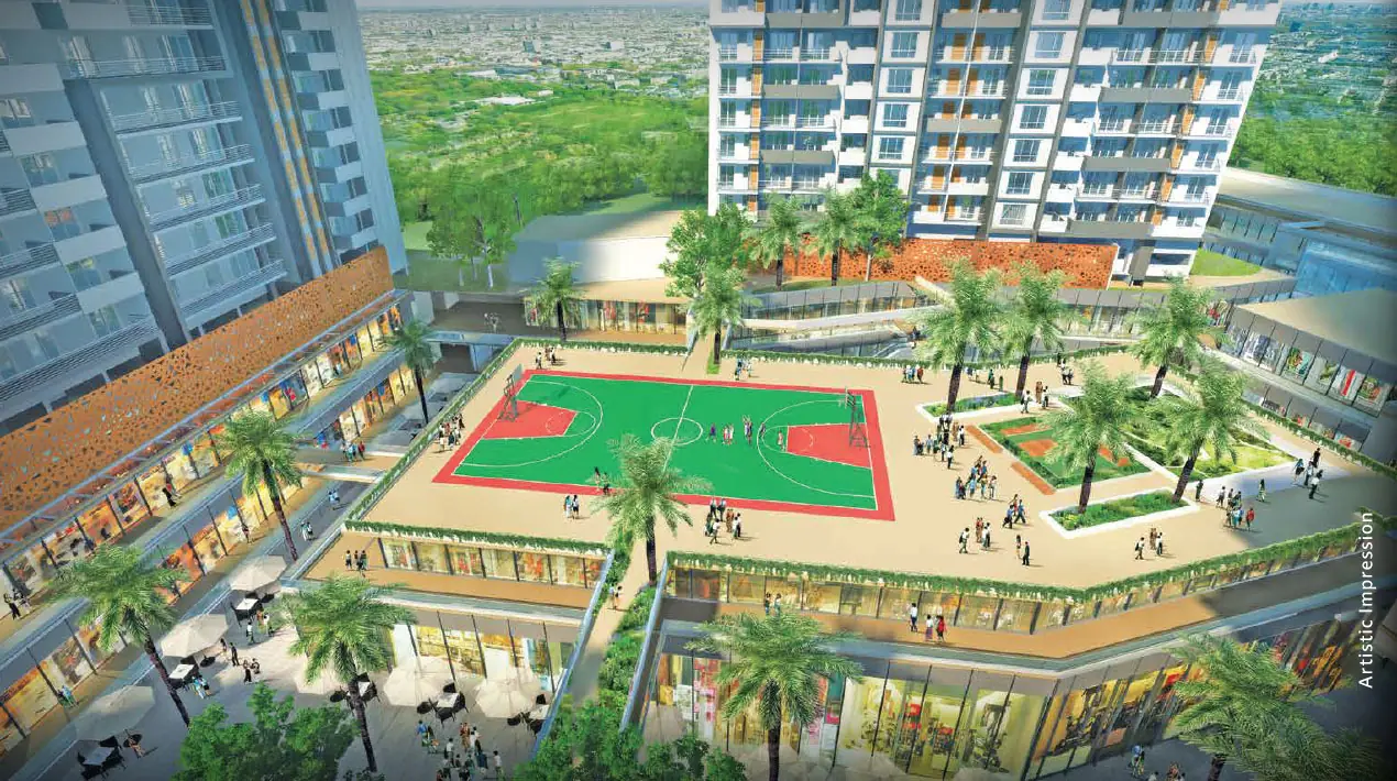 M3M Heights – podium-level sports court (artist's impression)