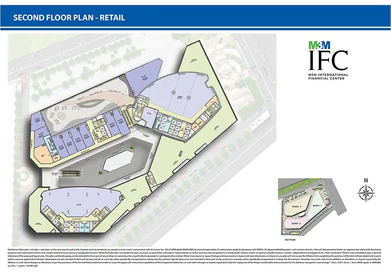 Second floor retail plan floor plan, M3M IFC