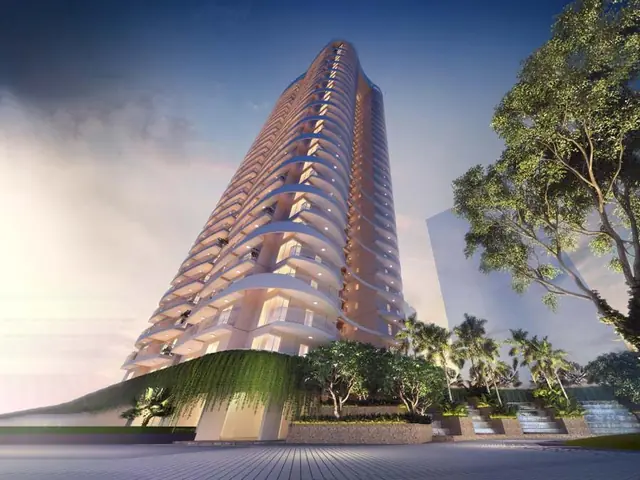 M3M Ikonic – tower elevation at dusk (artist's impression)