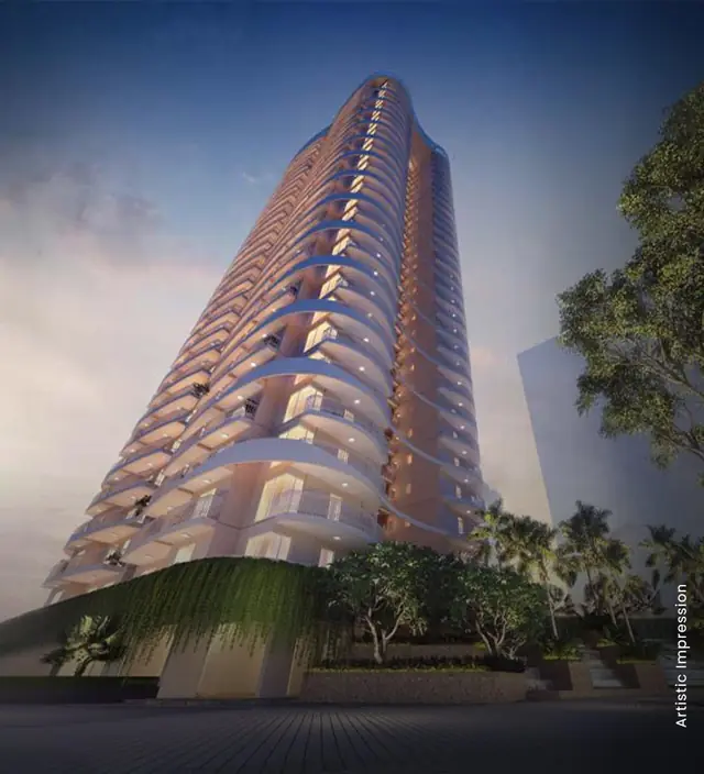 M3M Ikonic – tower rising above the landscaped podium (artist's impression)