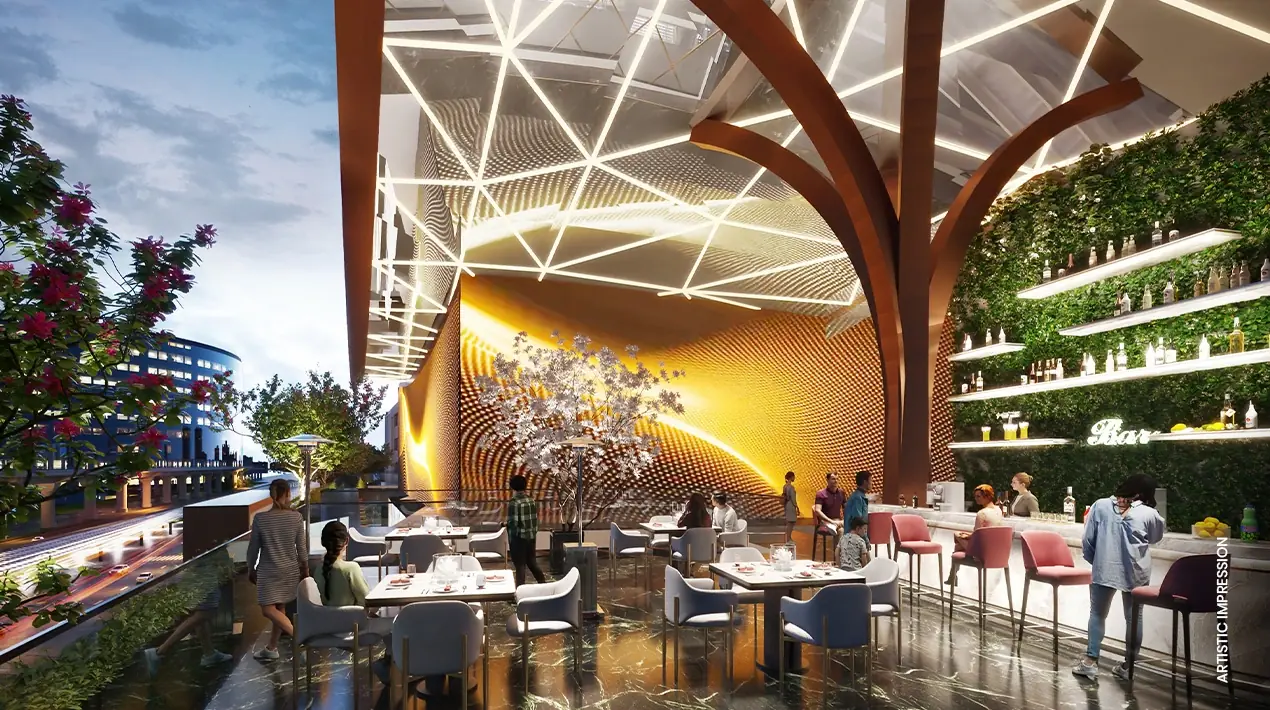 M3M Jewel – open-air dining terrace (artist's impression)