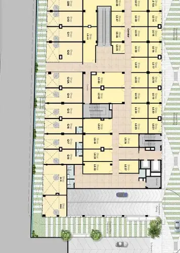 Ground Floor – retail layout floor plan, M3M Jewel