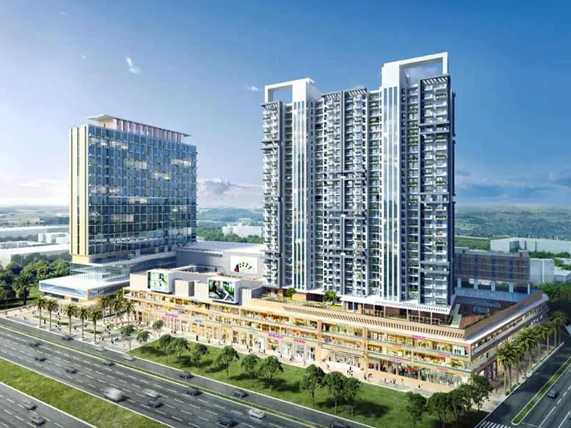 M3M Lofts 74 – aerial view of the Corner Walk complex (artist's impression)