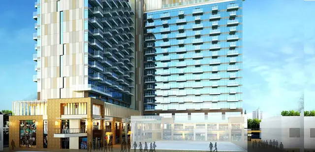 M3M My Den – serviced apartment towers above the Urbana retail podium (artist's impression)