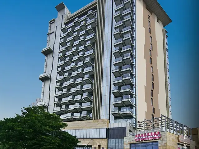 M3M One Key Resiments – tower with ground-floor retail (actual photograph)