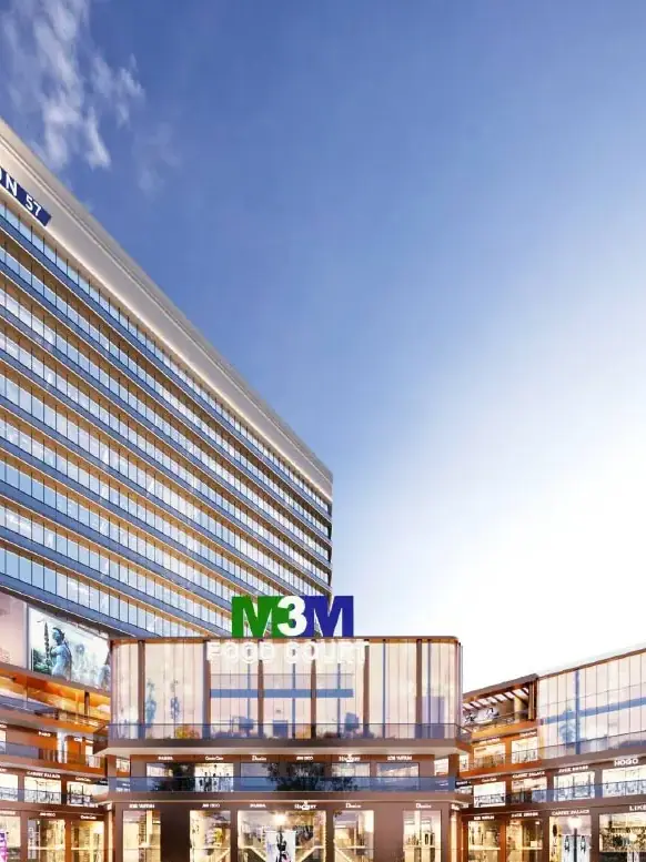 M3M Paragon57 – entertainment block, food plaza and tower from the road (artist's impression)