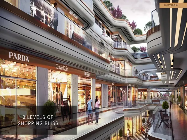 M3M Paragon57 – central atrium with shopping levels (artist's impression)
