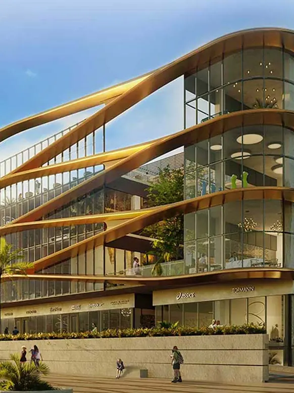 M3M Prive 73 – five-level retail building with floating ribbon facade (artist's impression)