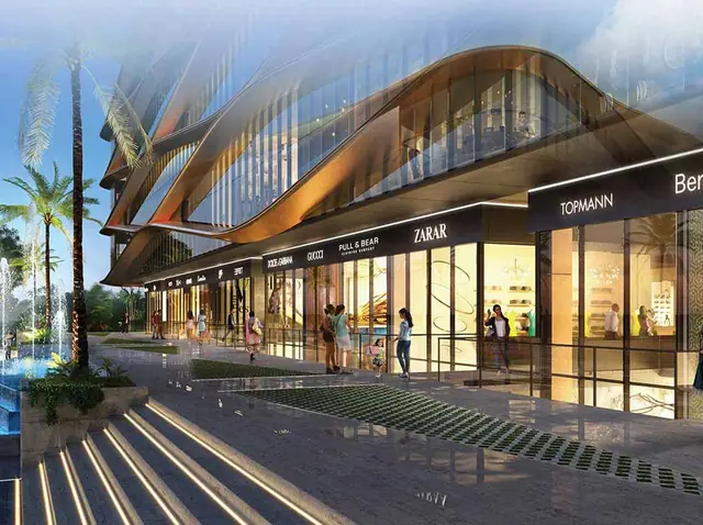 M3M Prive 73 – double-height glass shopfronts at ground level (artist's impression)