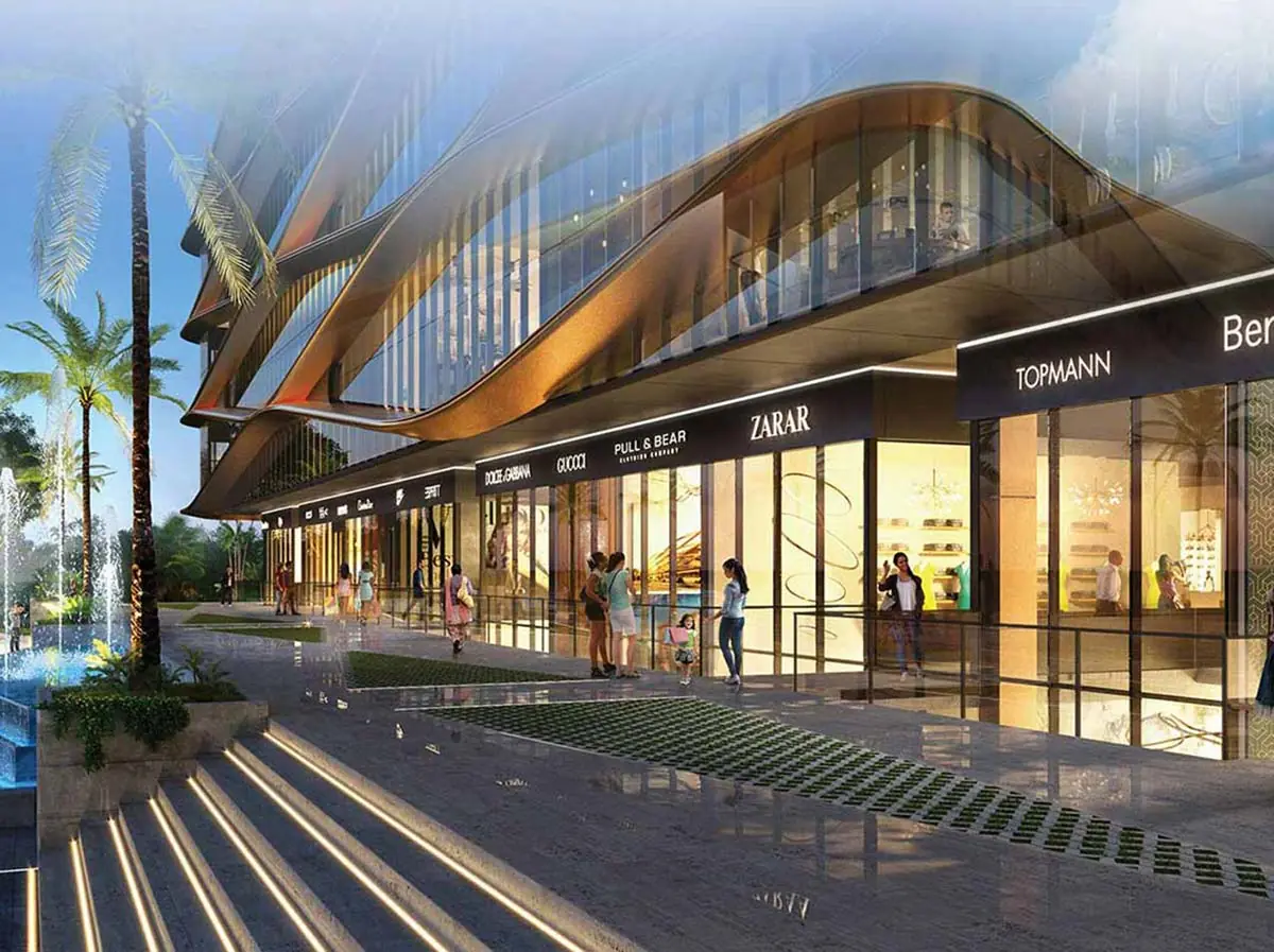 M3M Prive 73 – double-height glass shopfronts at ground level (artist's impression)