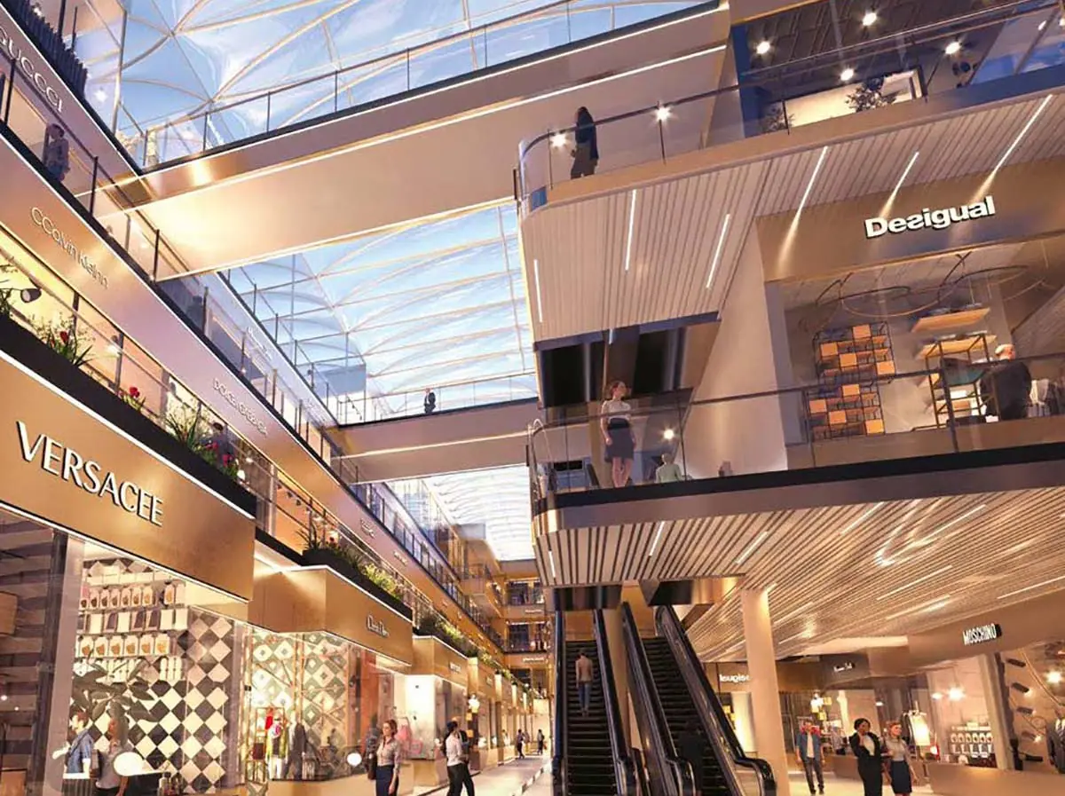 M3M Prive 73 – skylit atrium connecting the retail levels (artist's impression)