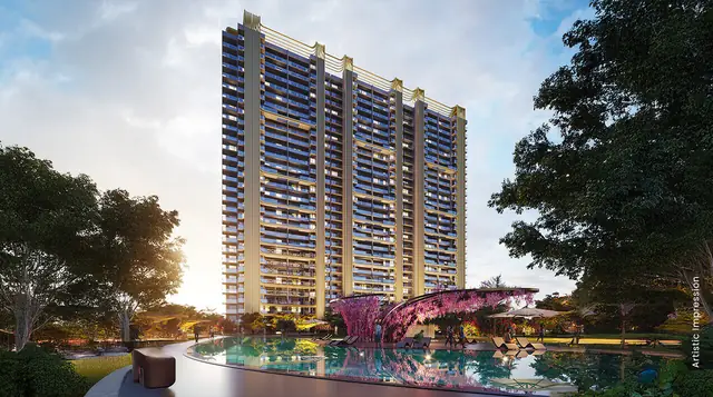M3M Crown towers and water feature at SCDA (artist's impression)