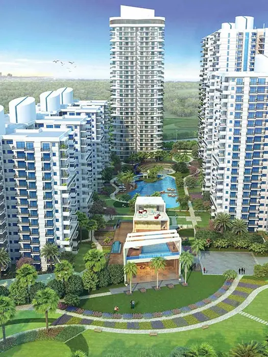 M3M Sierra 68 – towers around the central green and clubhouse (artist's impression)