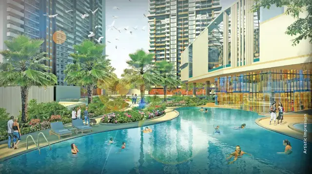 M3M Sky City – swimming pool and landscaped deck (artist's impression)