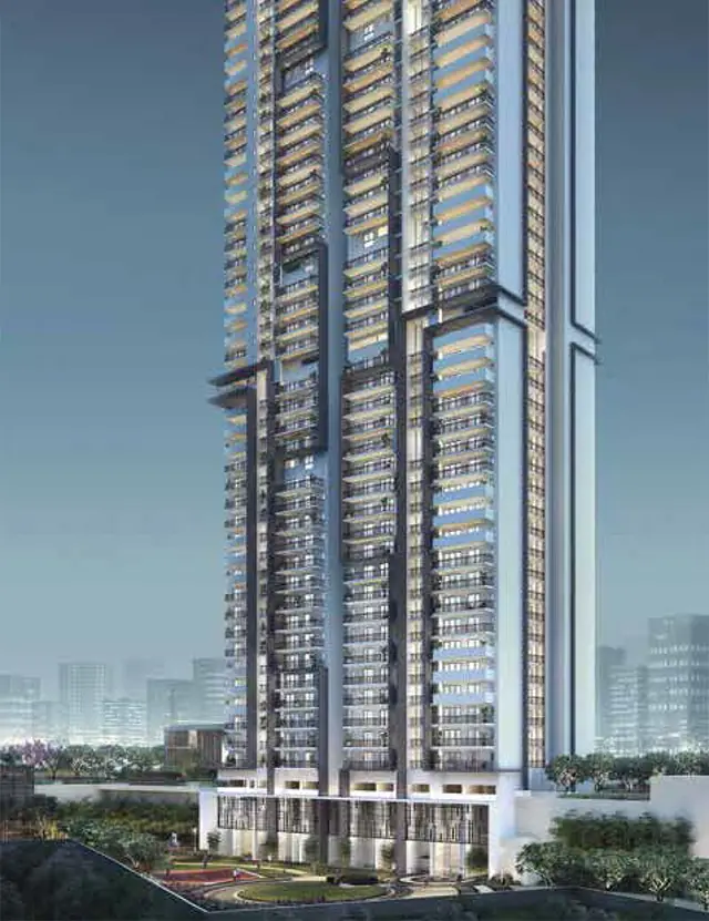 M3M Sky City – tower at night (artist's impression)