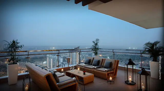 M3M SkySuites – private sky terrace lounge (actual photograph)