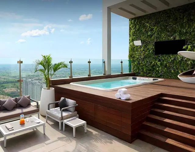 M3M SkySuites – terrace jacuzzi deck (artist's impression)