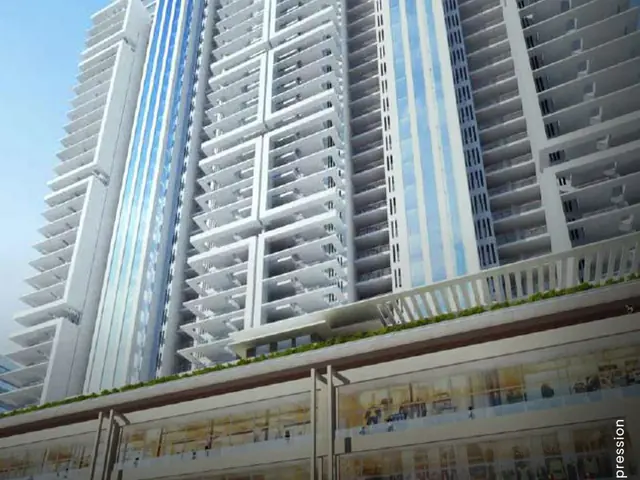 M3M Skywalk – tower elevation rising above the retail podium (artist's impression)