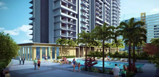 M3M Skywalk – podium pool deck and landscaping (artist's impression)
