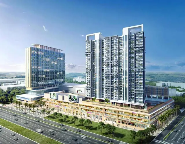 M3M Skywalk – aerial view with Golf Course Extension Road (artist's impression)