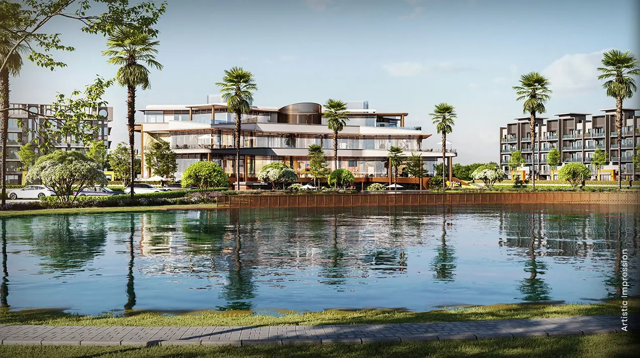 M3M Soulitude – floors and clubhouse beside the water body (artist's impression)
