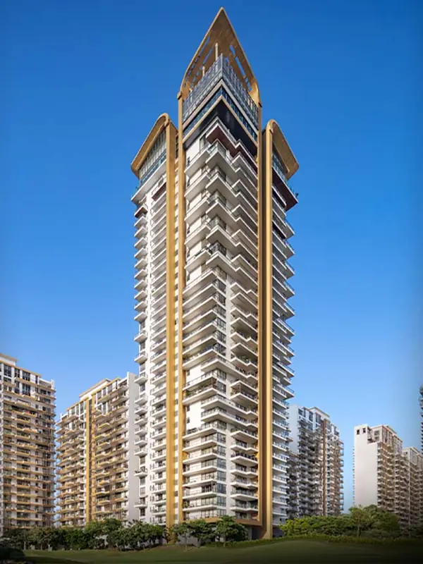 M3M St. Andrews – high-rise tower with gold crown (actual photograph)