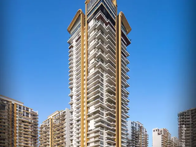 M3M St. Andrews – high-rise tower with gold crown (actual photograph)